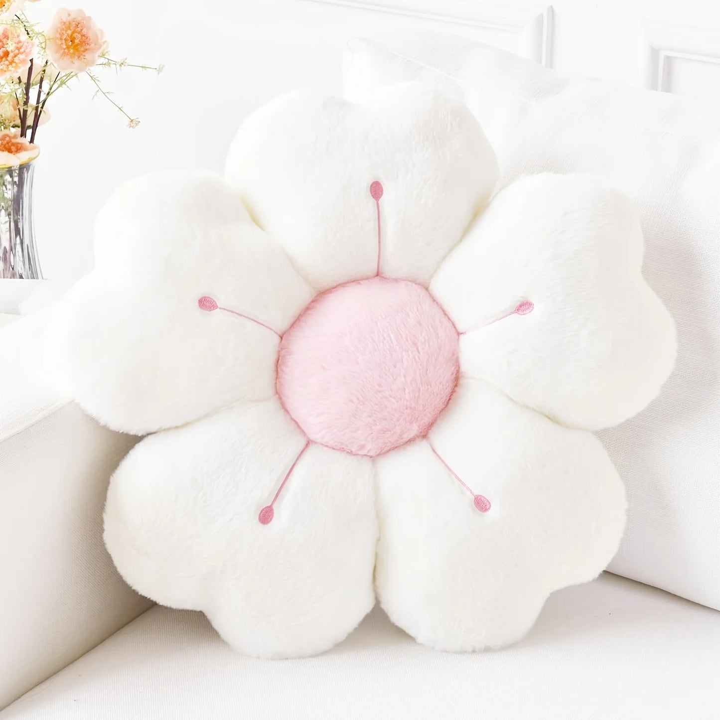 Soft Plush Daisy Throw Pillow Cushion For Bed And Sofa