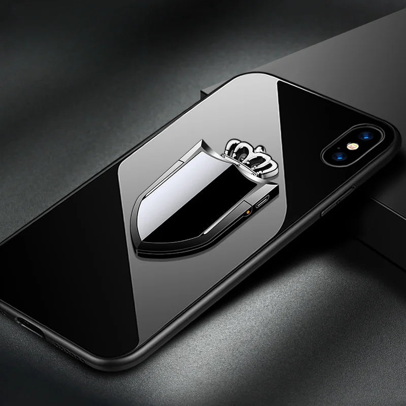 Creative Crown shaped Electronic Lighter with Phone Stand USB Fast Charging Multi functional Tungsten Wire Windproof Lighter