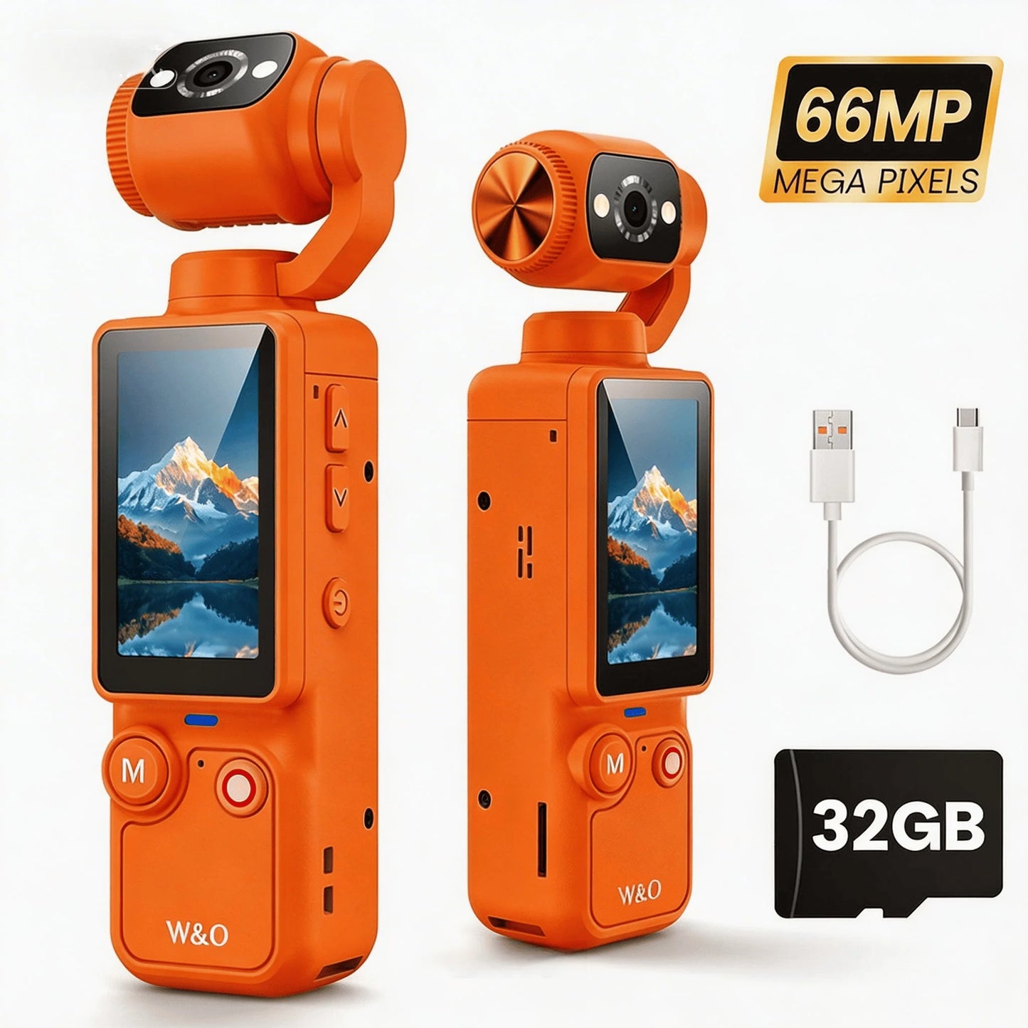 Portable Handheld Digital Camera, 1 Megapixel Resolution, 16x Digital Zoom, 2.5K Video Recording, 180° Rotating Lens, With Flash, Supports Night Shooting, Autofocus, Landscape/Portrait Modes, Supports 32GB Memory Cards, 2000
