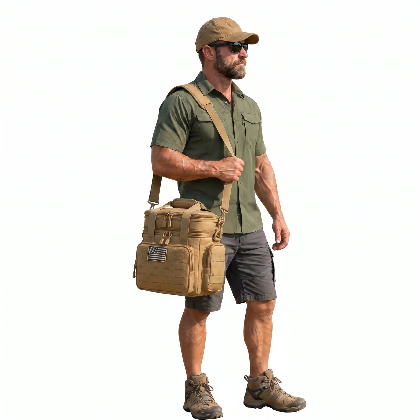 18L Insulated Lunch Bag Tactical Cooler Box for Men Women Expandable Leakproof Thermal Lunch Box Work Office Adults Reusable Large Capacity Meal Prep Bag Heavy Duty Camping Picnic Outdoor Travel School Commuter Construction W
