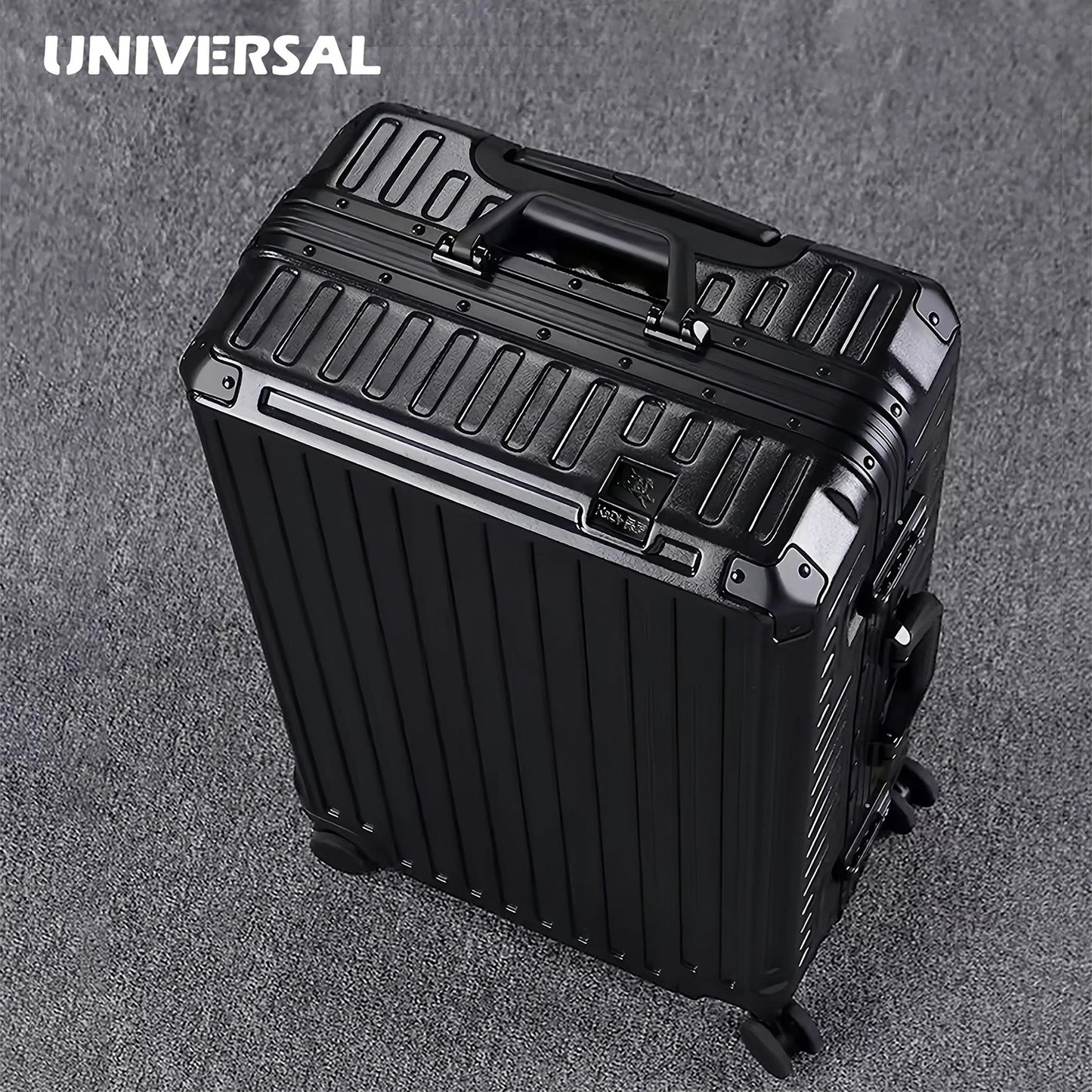 New ultra sturdy aluminum frame luggage,2-Pieces set 20 22 24 26 28 inch carry on luggage suitcase set high aesthetic board case, universal wheel business travel box set, optional 20-28 inch