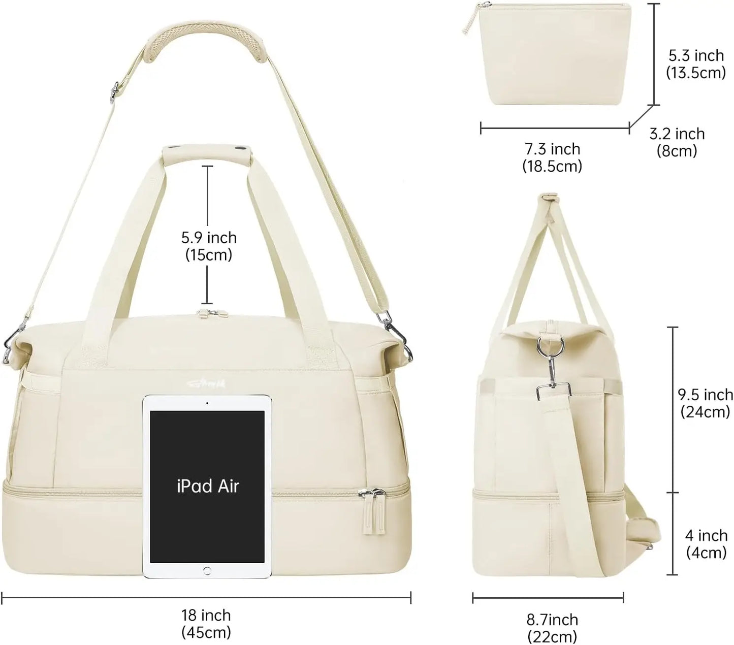 Womens Gym Bag With Shoe Compartment And Wet Pocket