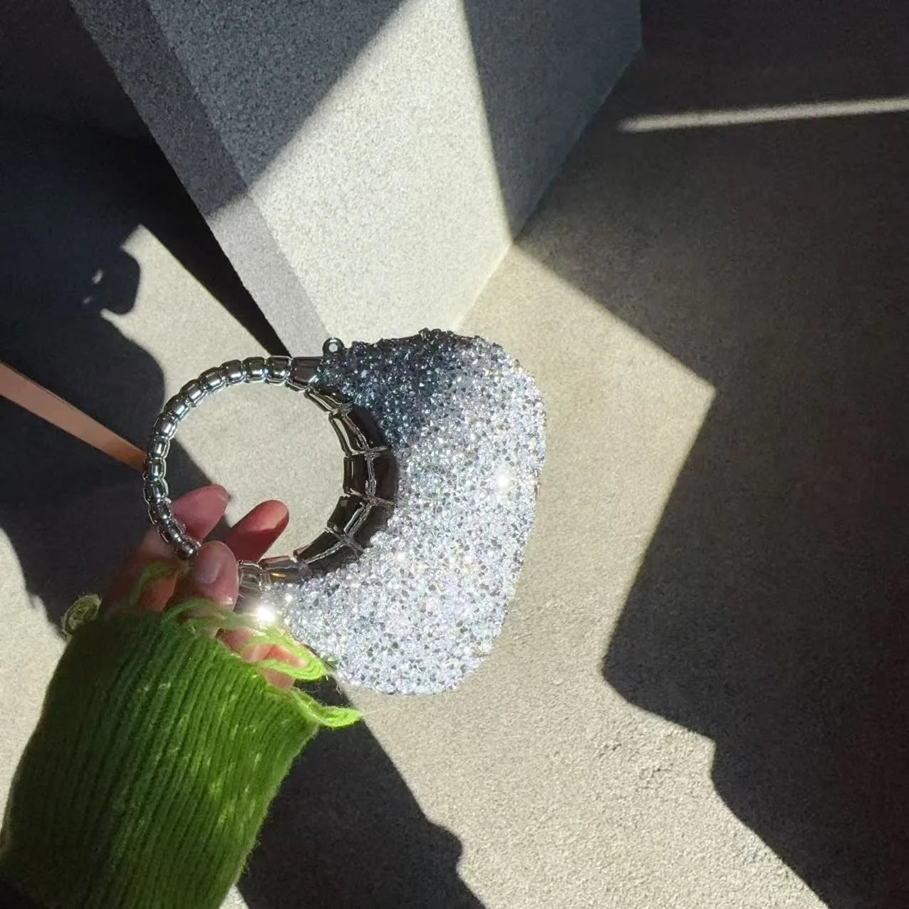 Evening Clutch Bag With Sequins And Diamond Accent