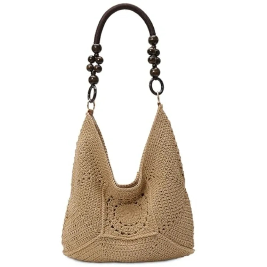 MYHOZEE for Women Boho Beach Fully Lined Summer Tote Lightweight Hobo Purse for Vacation
