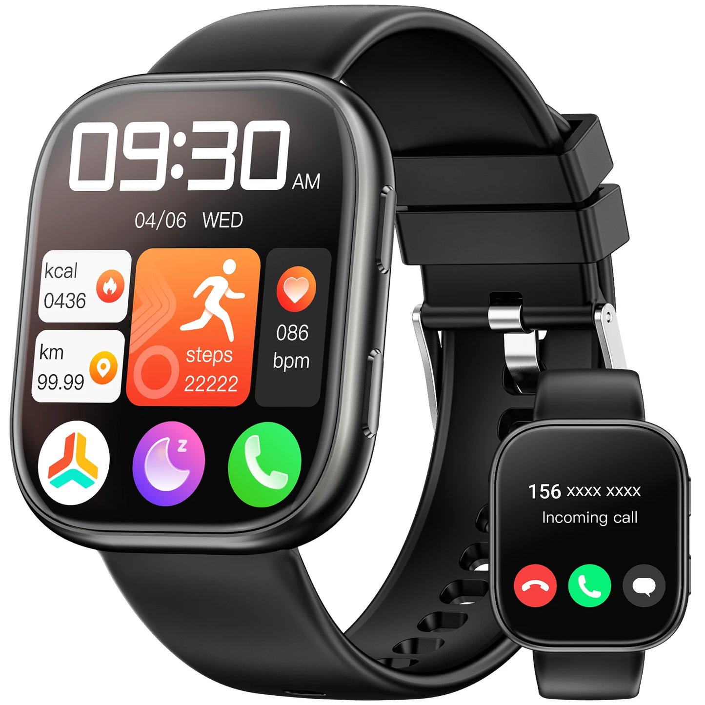 Smartwatch Men 1.83 Inch HD Display Bluetooth Calls Heart Rate
