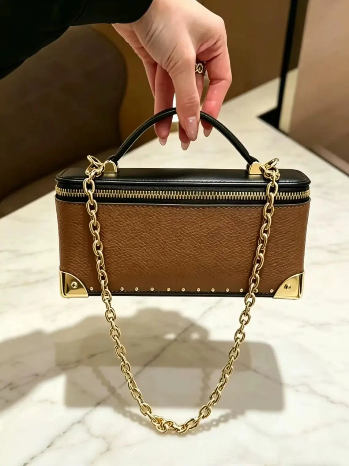 Size: 20-11cm No Box Fashion Women Canvas Makeup Bag Good Quality Chain Handbag Cute Mini Decorative Shoulder Crossbody Bag T01