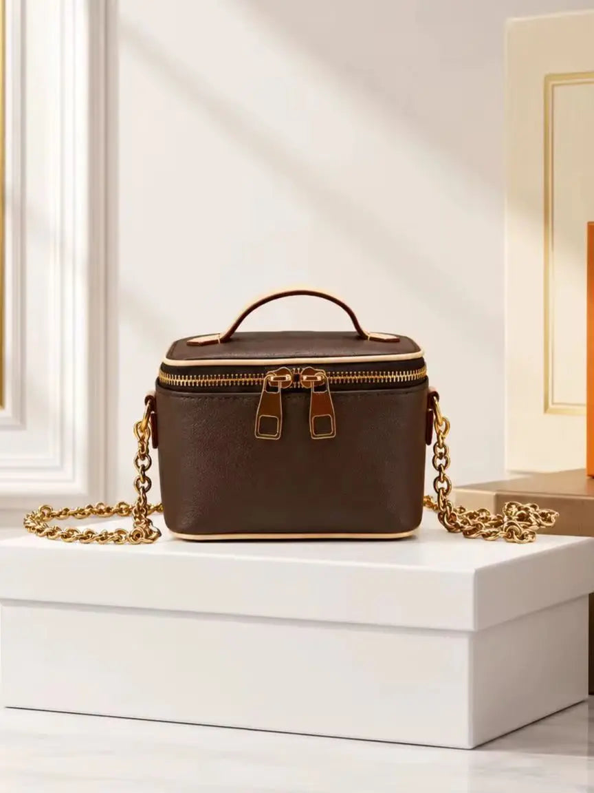 2026 Fashion New Luxury Women'S Bag 14X10CM Canvas Cosmetic Bag Handbag With Shoulder Strap Crossbody Bag Without Box