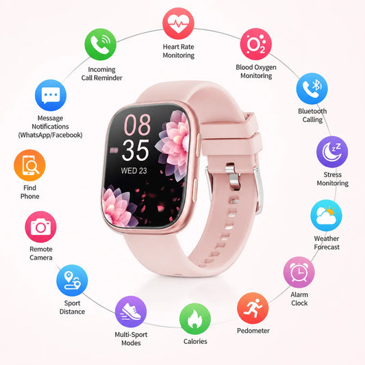 Smartwatch Men 1.83 Inch HD Display Bluetooth Calls Heart Rate
