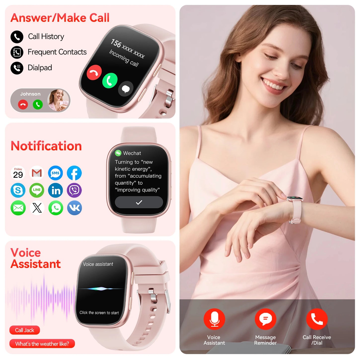 Smartwatch Men 1.83 Inch HD Display Bluetooth Calls Heart Rate