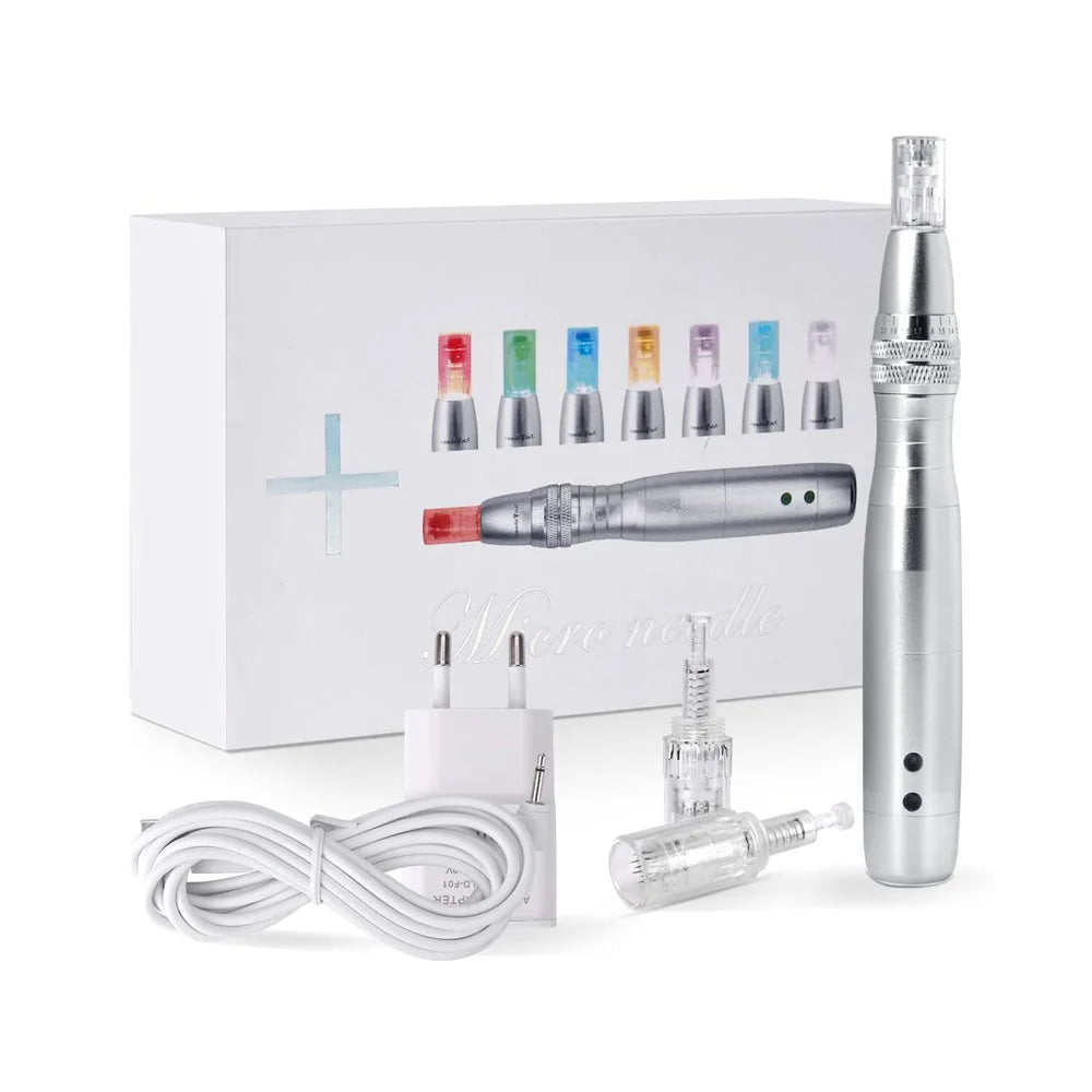Wireless Dermapen 7 Color Lights LED Photon Beauty Salon 0.25MM Derma Pen Auto Rechargeable Skincare Tools