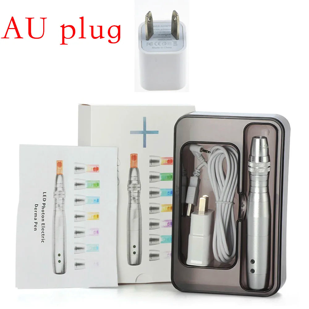 Wireless Dermapen 7 Color Lights LED Photon Beauty Salon 0.25MM Derma Pen Auto Rechargeable Skincare Tools
