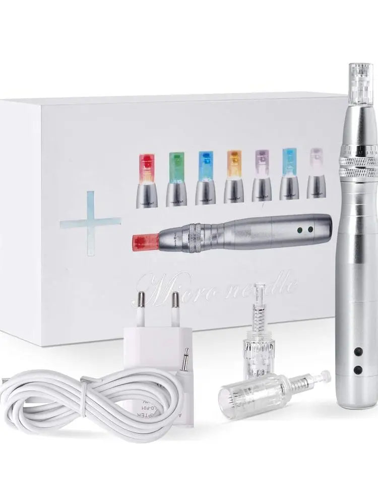 Wireless Dermapen 7 Color Lights LED Photon Beauty Salon 0.25MM Derma Pen Auto Rechargeable Skincare Tools