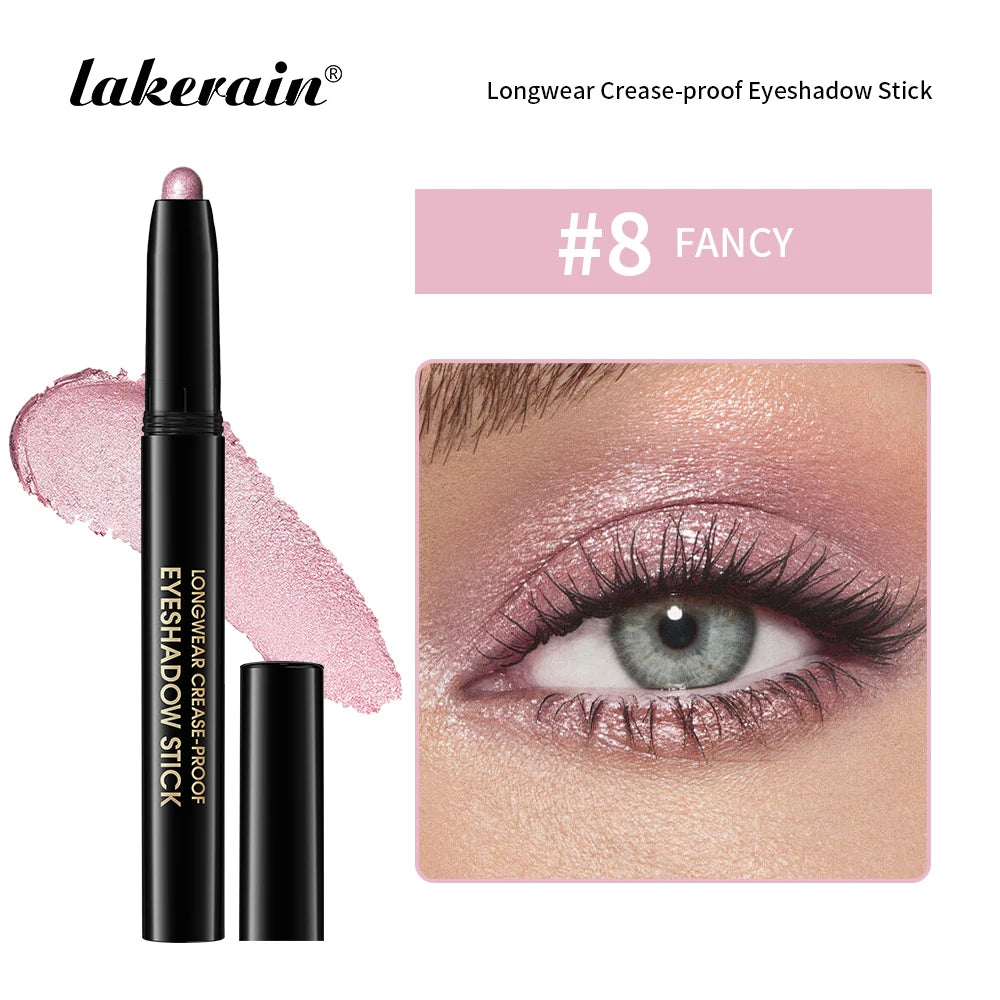 Lakerain Eyeshadow Stick Shimmer and Matte Long Lasting Waterproof Highlighter Metallic Glitter Eye Shadow Pencil Cosmetics