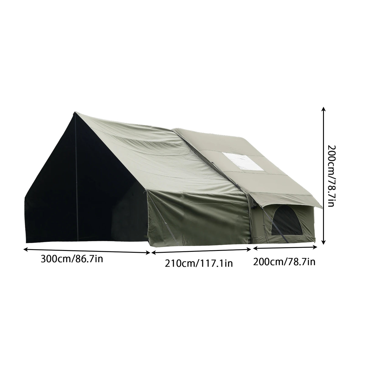 Inflatable Camping Tent With Skylight And Breathable Mesh For Glamping