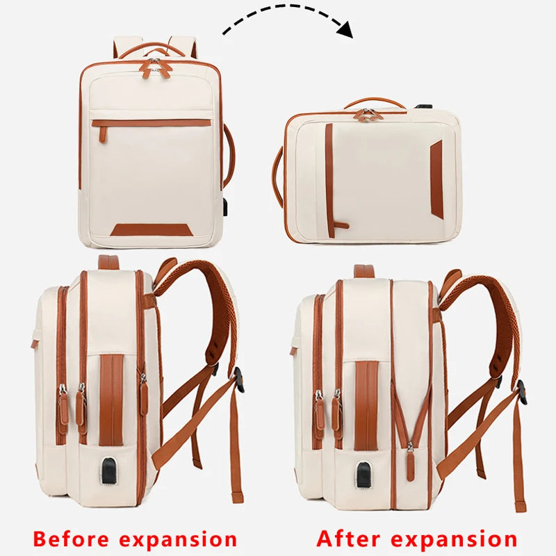 Oghuafee Large-Capacity Expandable Computer Backpack, Lightweight Commuter Backpack, Dry and Wet Separation Unisex Casual Nylon Backpack, Suitable for Commuting, Travel, Etc