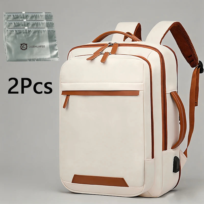 Oghuafee Large-Capacity Expandable Computer Backpack, Lightweight Commuter Backpack, Dry and Wet Separation Unisex Casual Nylon Backpack, Suitable for Commuting, Travel, Etc