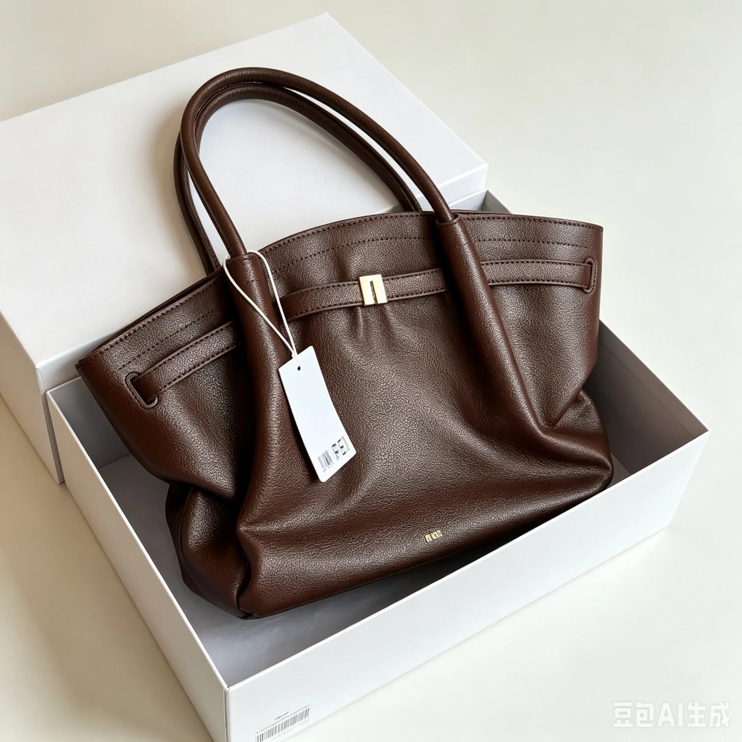 JW PEI Hana Minimalist Pebbled Leather Top-Handle Bag Women Luxury Designer Style Trapeze Tote Bag Elegant Shoulder Crossbody Purse 2026