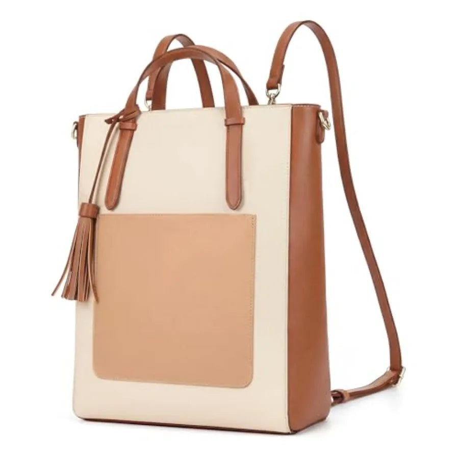 Tote Bag Convertible Backpack for Women Vegan Leather Handbag Multifuction Shoulder Bag