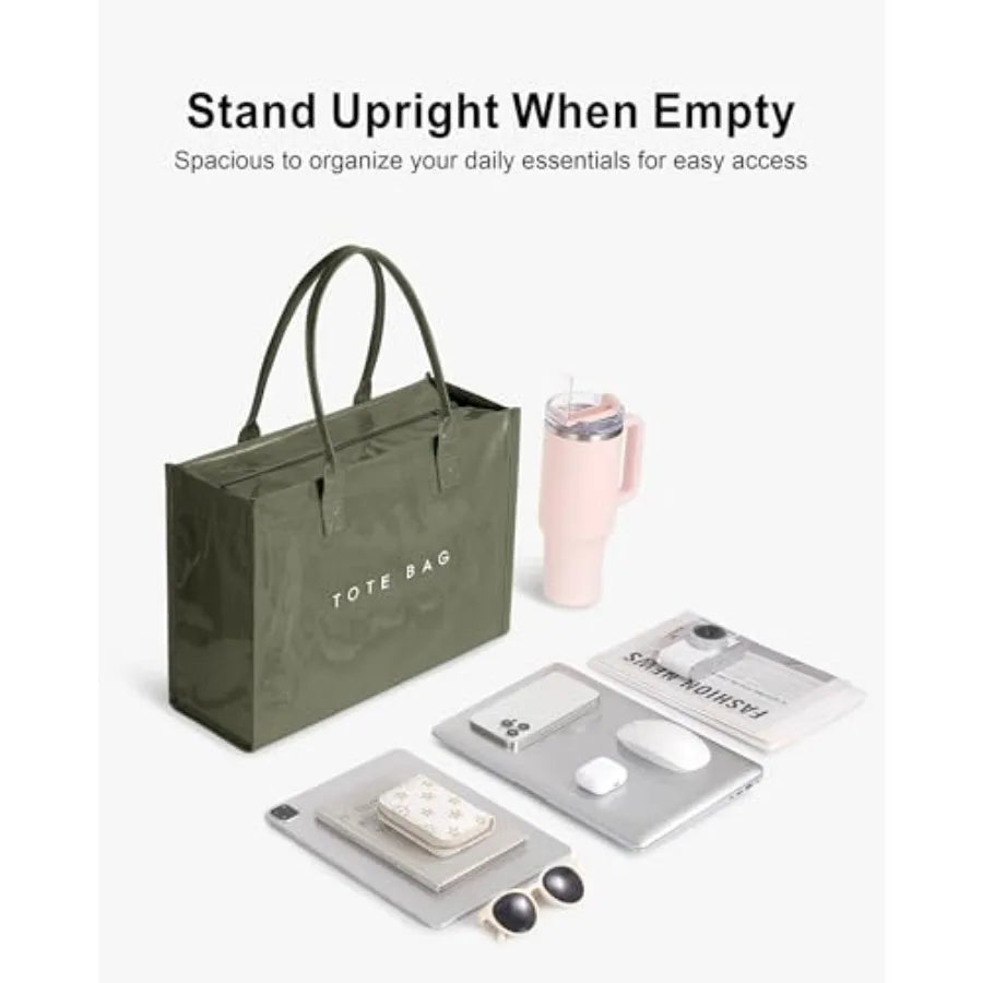Women Polyester Tote Bag Top Handle Handbag With Letter Print