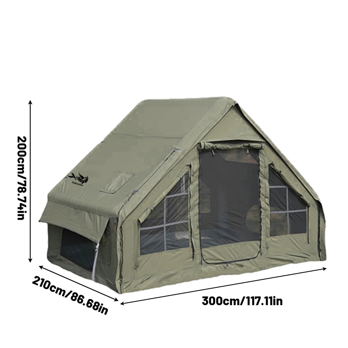 Inflatable Camping Tent With Skylight And Breathable Mesh For Glamping