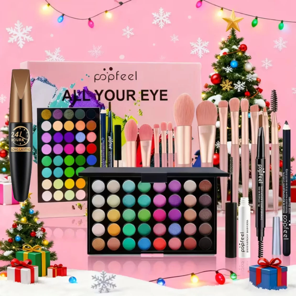 POPFEEL All In One Full Face Makeup Kit Brush Mascara