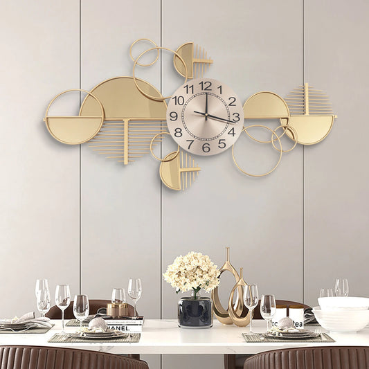 Modern Metal Wall Clock Battery Operated Silent Minimalist Decor