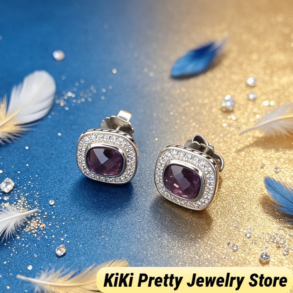 Sterling Silver Zircon Earrings 925 Elegant Gift Idea