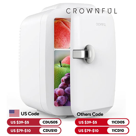 Crownful 4L Mini Refrigerator Portable Car And Home Fridge
