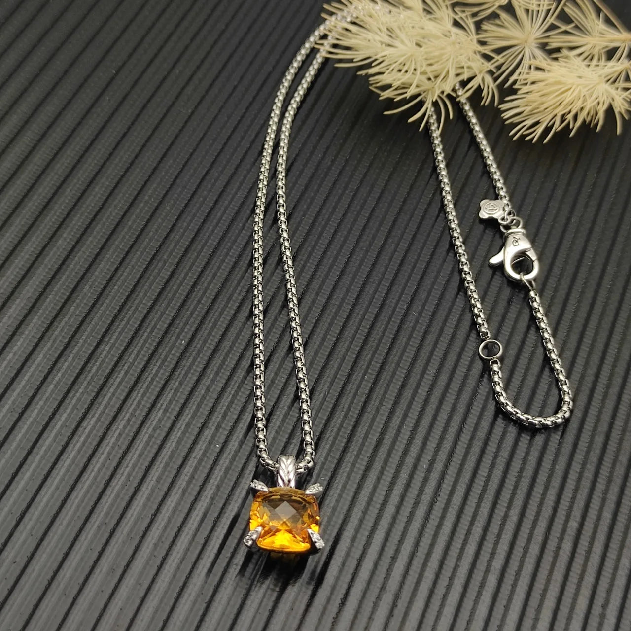 Zircon Square Diamond Cross Necklace Unisex Fine Jewelry