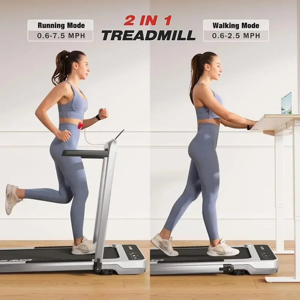 Portable 2-in-1 Incline Walking Pad Treadmill, 330 lbs Capacity, 2.5HP Motor, Gesture Control