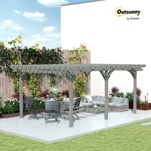 Wooden Outdoor Pergola With Durable Garden Patio Shade Frame