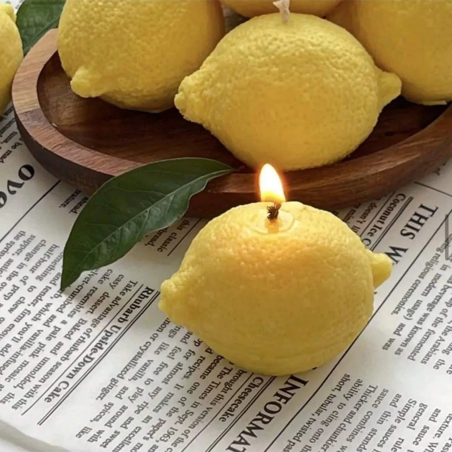 1pc Lemon Scented Candles, Handmade Soy Wax, Suitable For Home Decor, Party, Dining Table Decor,Holiday Gift, Wedding Decor