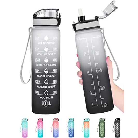 Leakproof BPA Free Motivational Water Bottle With Time Markings