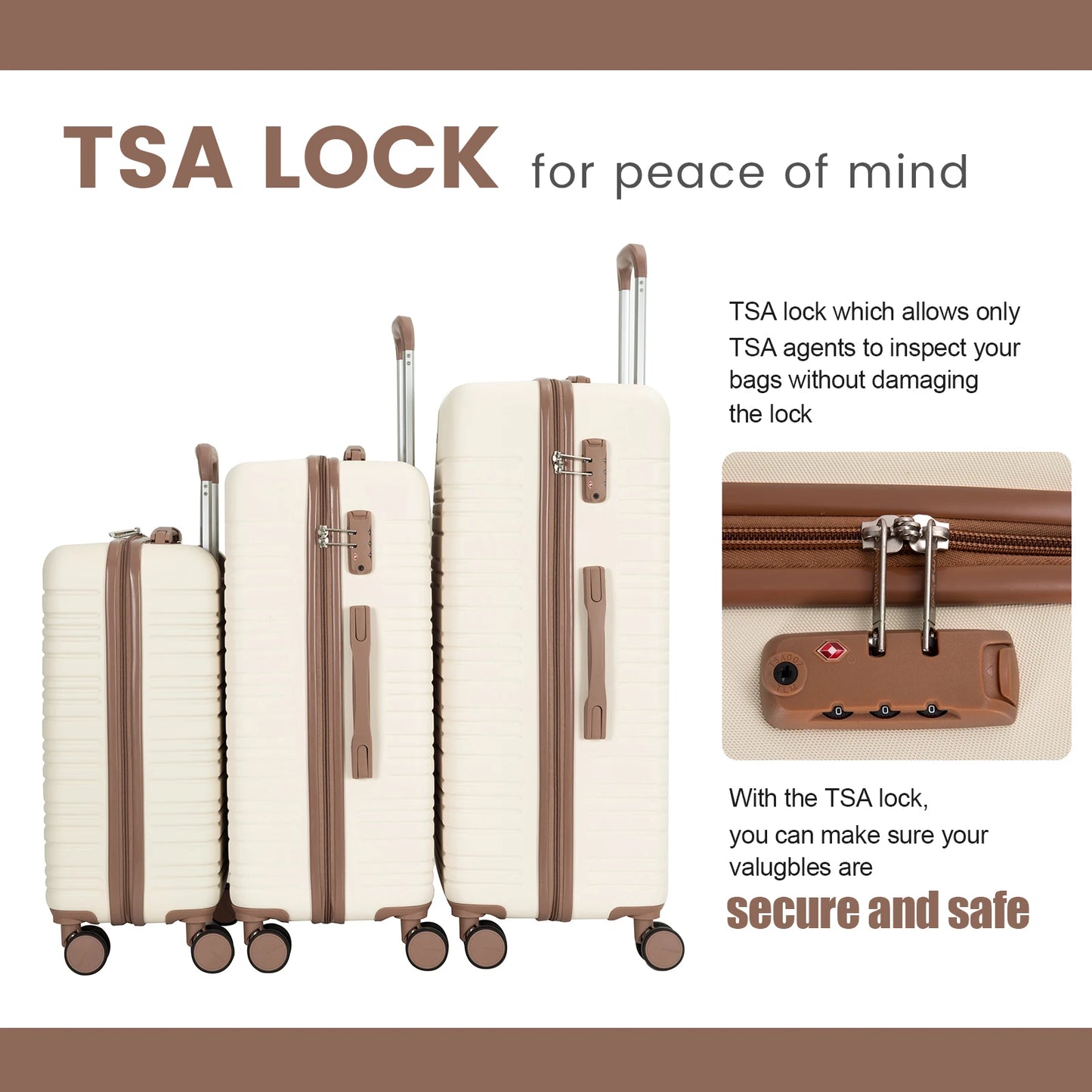 Travelhouse CN 5-Piece ABS Spinner Luggage Set With TSA Lock