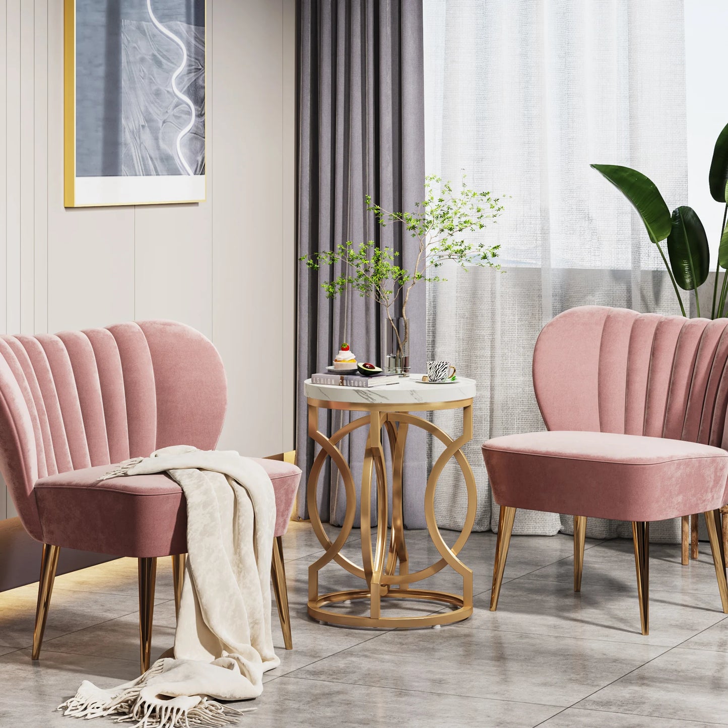 Tribesigns Modern Round End Table With Thick O Shaped Base