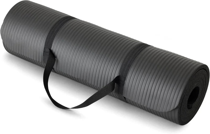 Extra Thick 10mm Exercise Yoga Mat Multipurpose Workout NBR 72 x 24 w/ Bag Strap