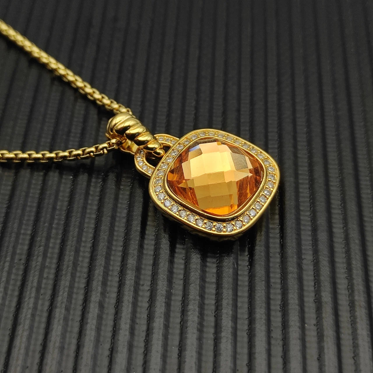 Zircon Square Diamond Cross Necklace Unisex Fine Jewelry