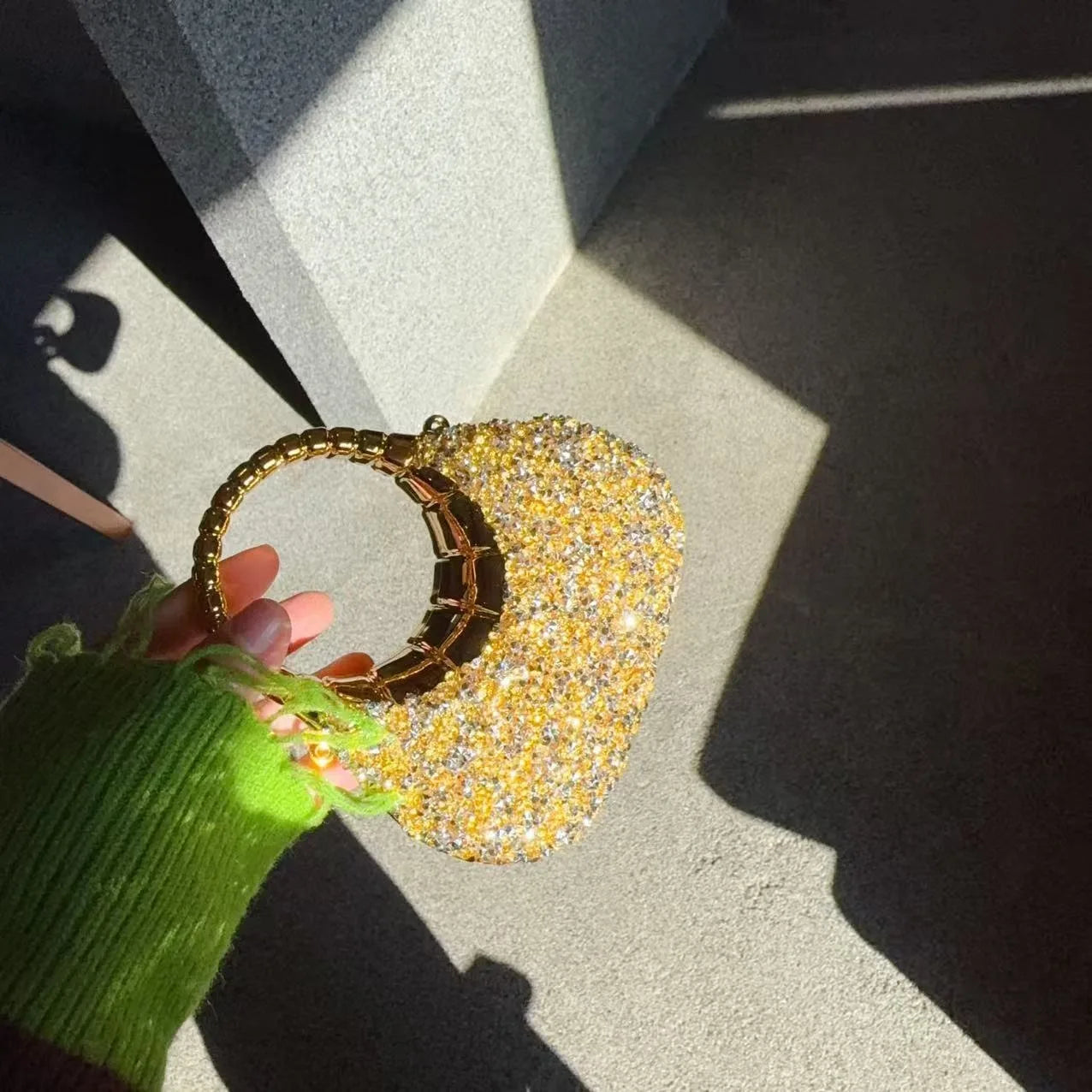 Evening Clutch Bag With Sequins And Diamond Accent