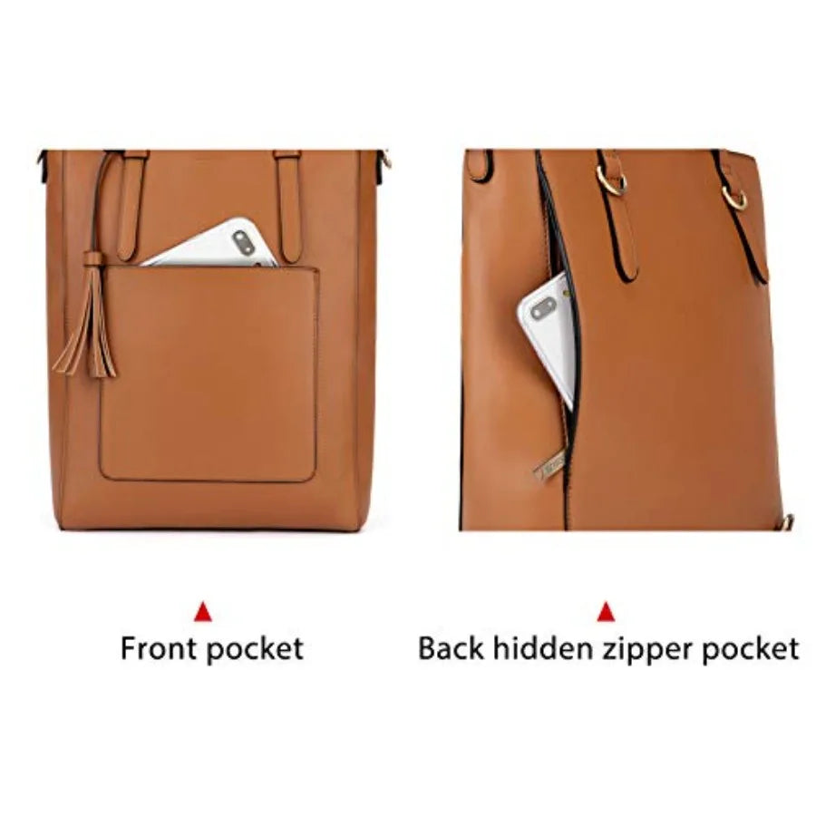 Tote Bag Convertible Backpack for Women Vegan Leather Handbag Multifuction Shoulder Bag