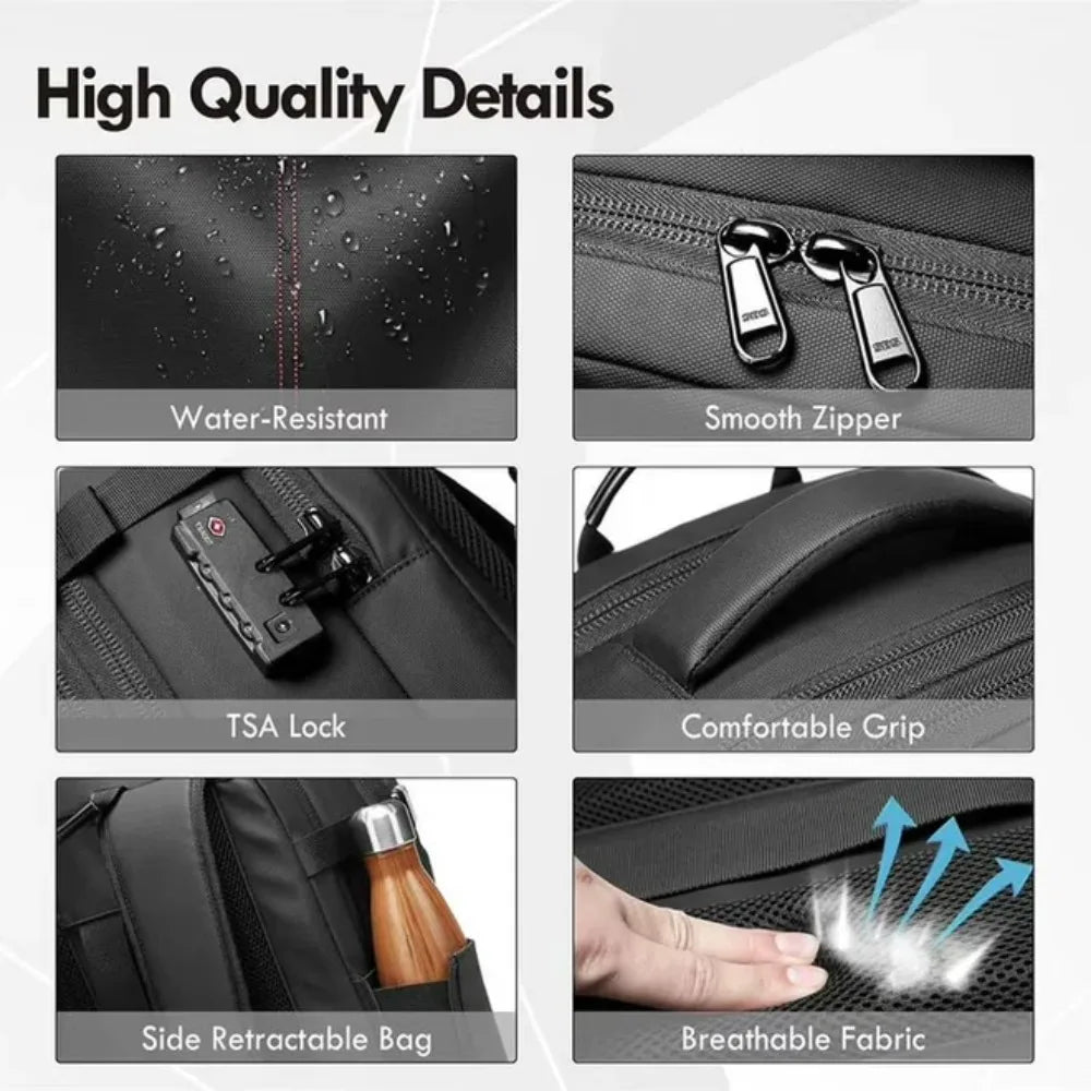 Kabaqoo 60L Expandable Vacuum Compression Bag Vacuum Backpack For Travel Water Resistant With Electric Vacuum Pump, TSA Lock, Wet Dry Separation, Gifts