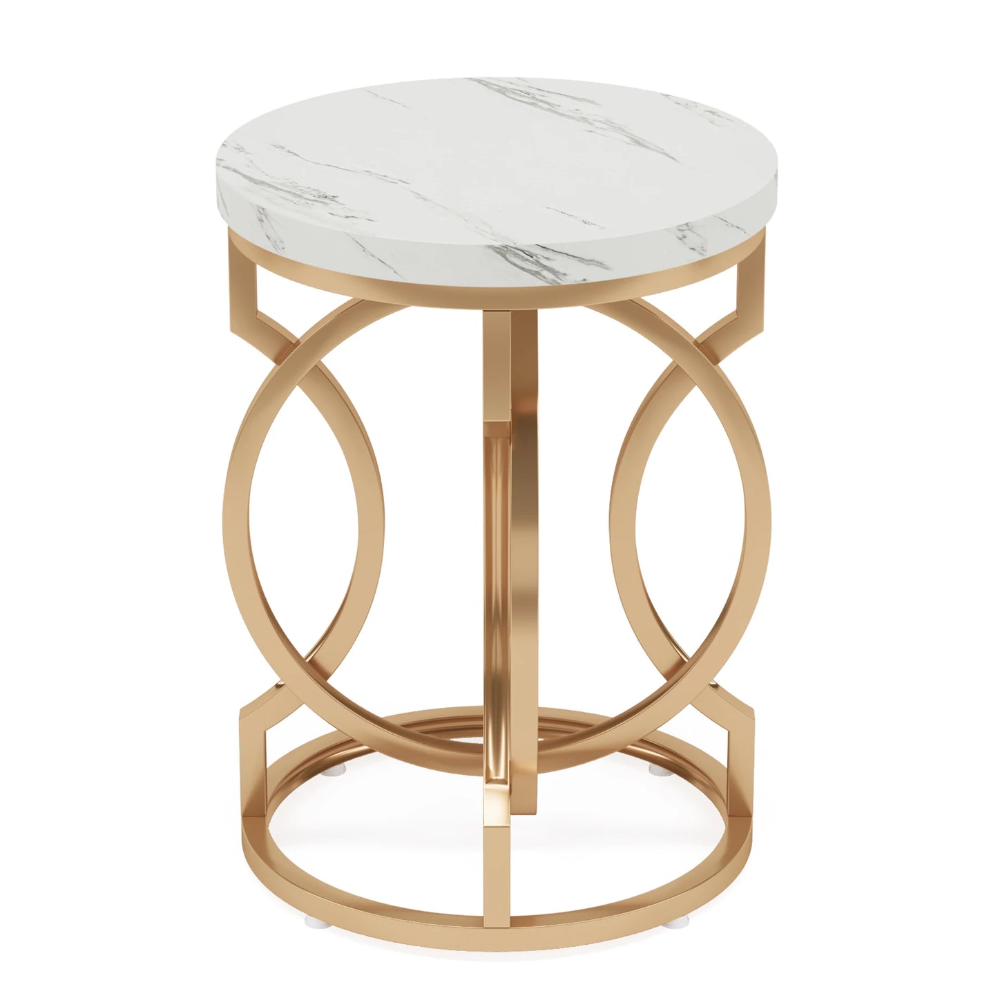 Tribesigns Modern Round End Table With Thick O Shaped Base