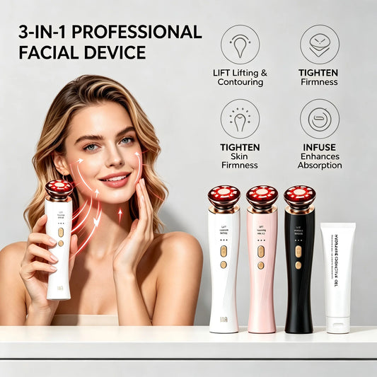 3 In 1 Light Therapy Facial Device V Shaped Massager
