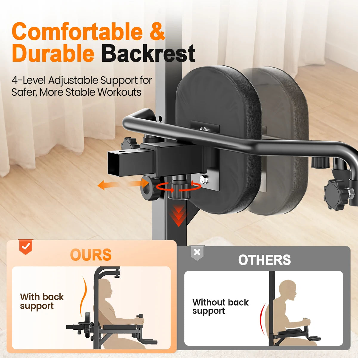 RELIFE Multifunctional Power Tower Pull Up Dip Station Free Standing Pull Up Bar with Stepper Machine, Adjustable Height Workout Rack 450LBS Load Home Gym Full Body Strength Training Fitness Equipment for Pull Ups Chin Ups Di