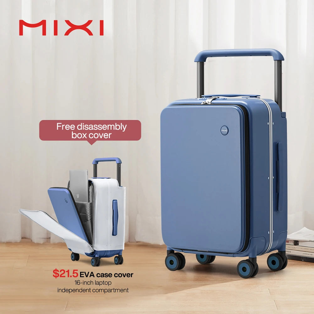 Mixi Wide-Handle Luggage Hardside Suitcase For Travel