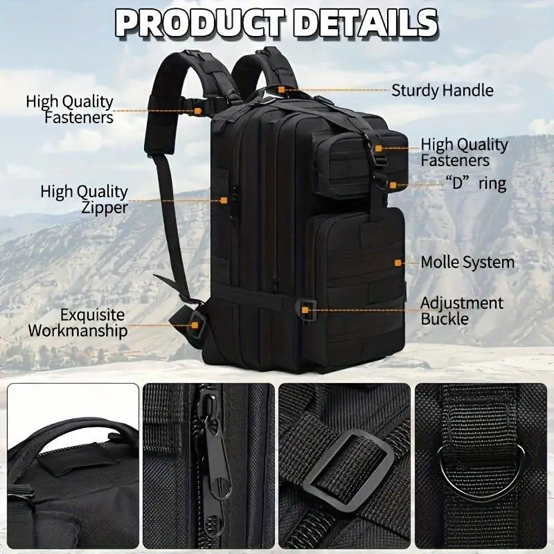 1pc 25L hiking daypack backpack Lightweight Rucksack bag for men and women Tactical Traveling Cycling Outdoor Sport