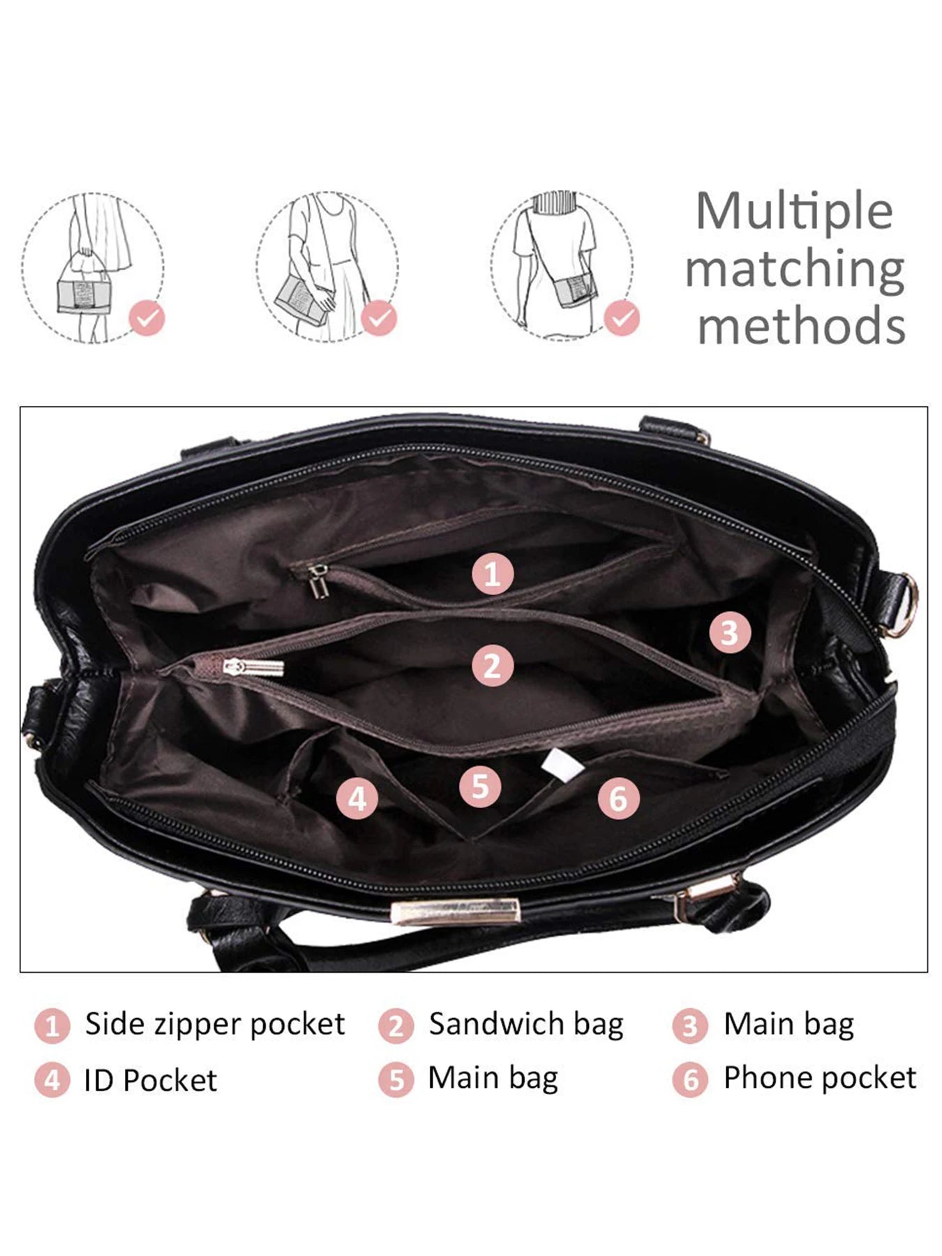 Pahajim Fashion Women's Handbag PU Leather Adjustable Handle Satchel Shoulder Bags Ladies Tote Casual for Outdoor Working Gifts for Women