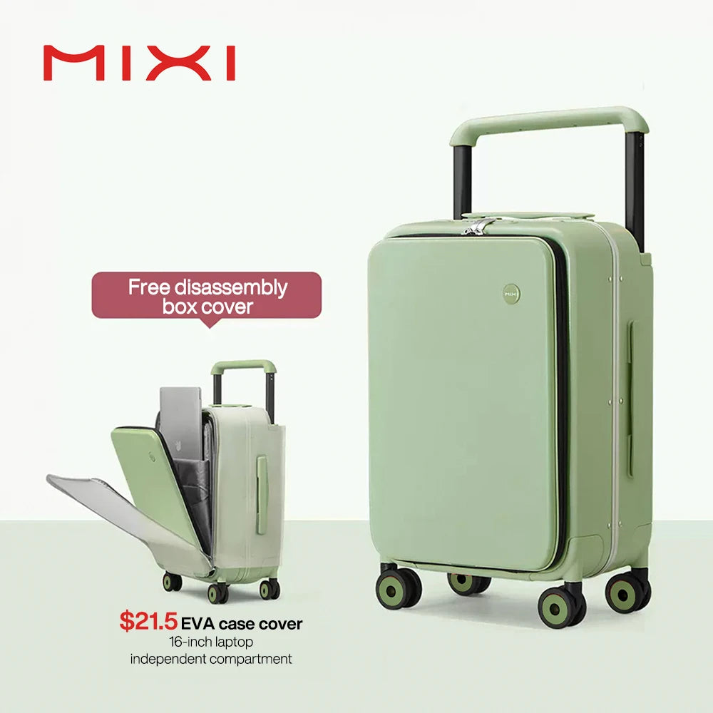Mixi Wide-Handle Luggage Hardside Suitcase For Travel