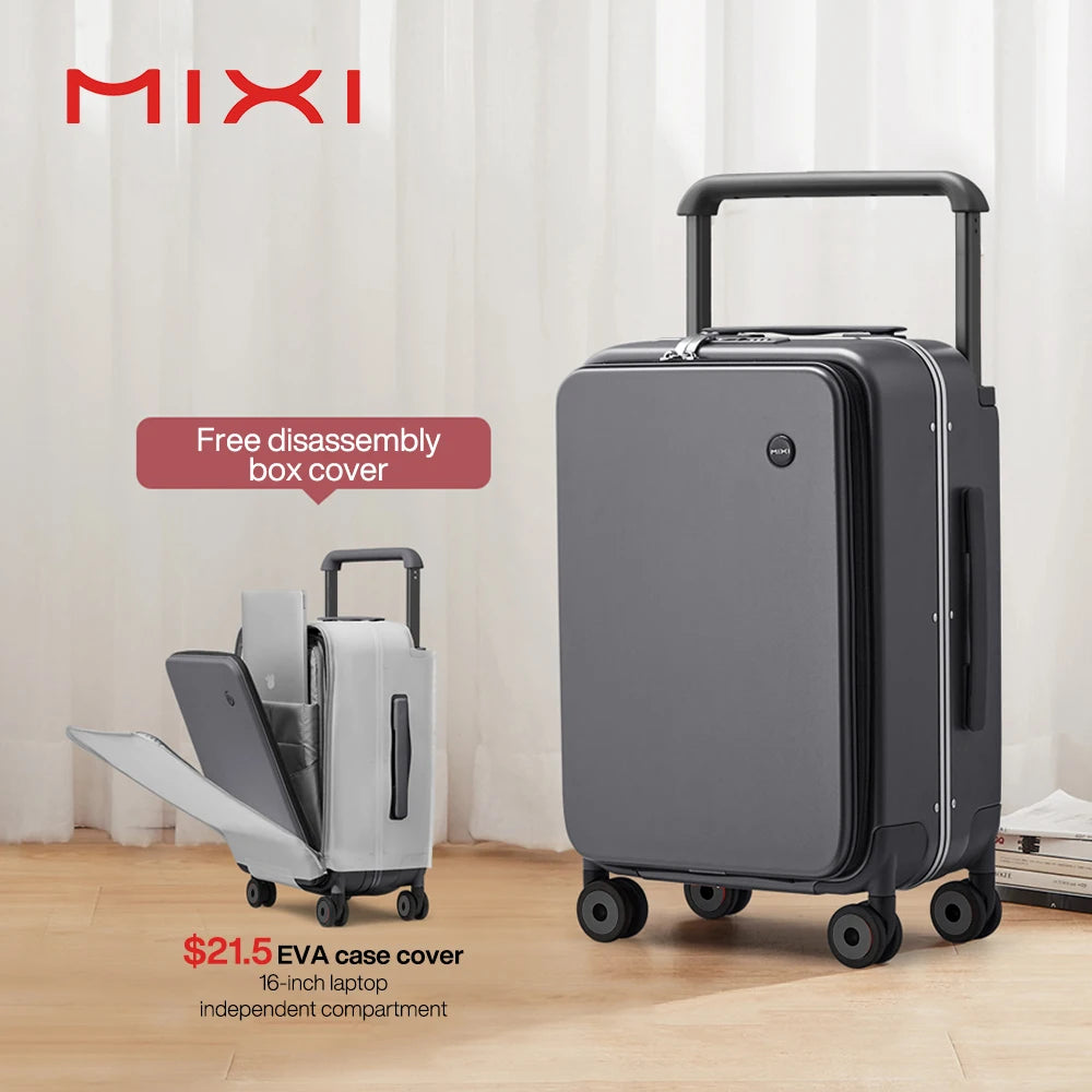 Mixi Wide-Handle Luggage Hardside Suitcase For Travel