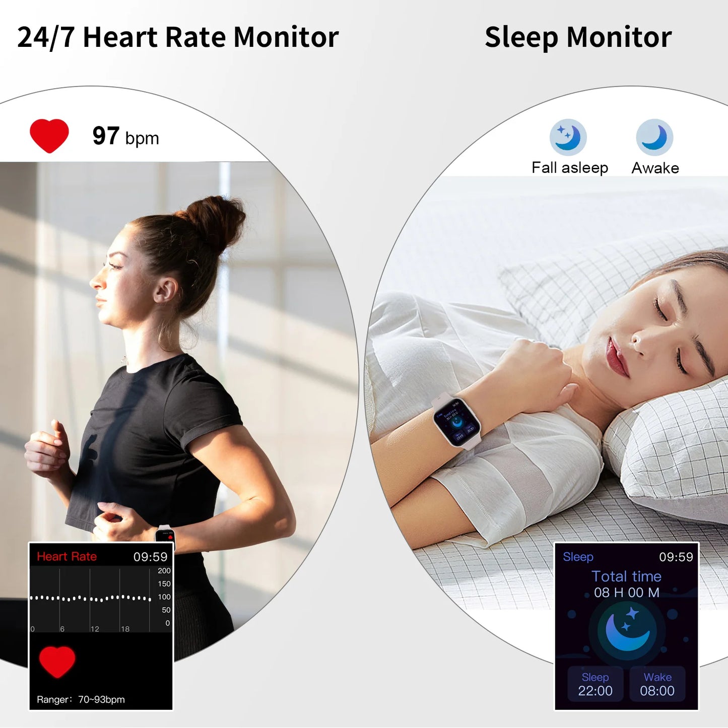 Nerunsa Smart Watch Fitness Tracker Pedometer Sleep Monitor