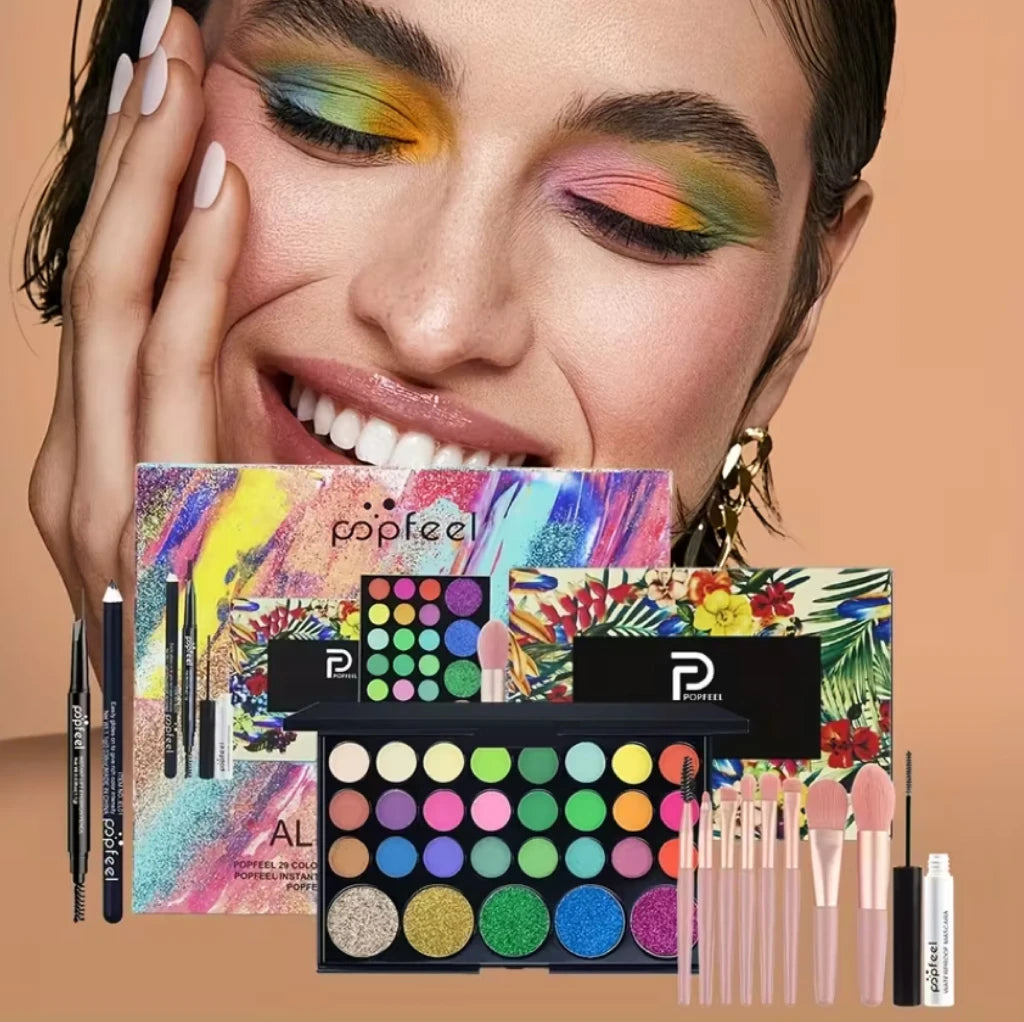 POPFEEL All In One Full Face Makeup Kit Brush Mascara
